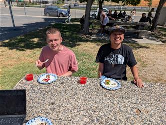 two students sitting together
