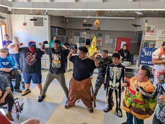 students dancing